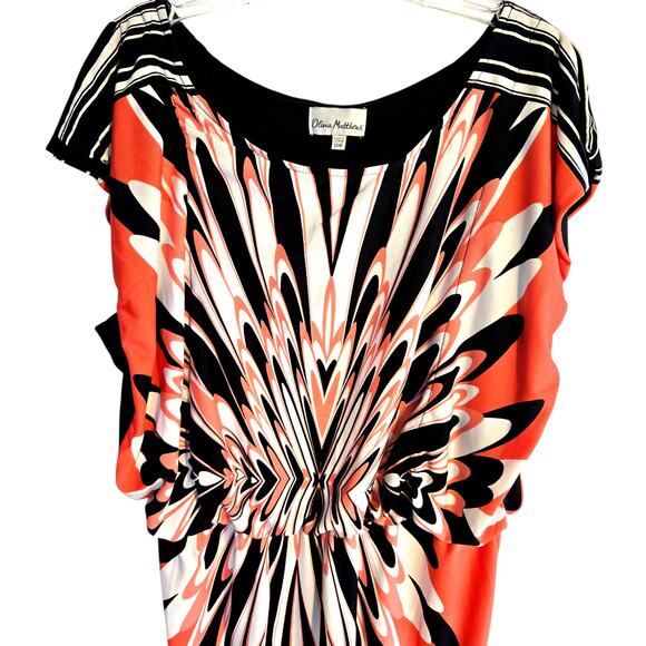 Olivia Matthews 18W Women's Red Maxi BOHO Sun Dress Plus Size 2X 2XL XXL 18 W - Picture 2 of 7